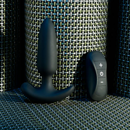 Selopa BLACK BEAUTY - Black 11.3 cm USB Rechargeable Vibrating Butt Plug with Wireless Remote-SL-RS-4202-2