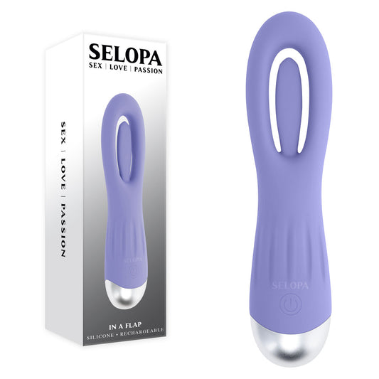 Selopa IN A FLAP - Purple 15 cm USB Rechargeable Flicking Stimulator-SL-RS-4554-2