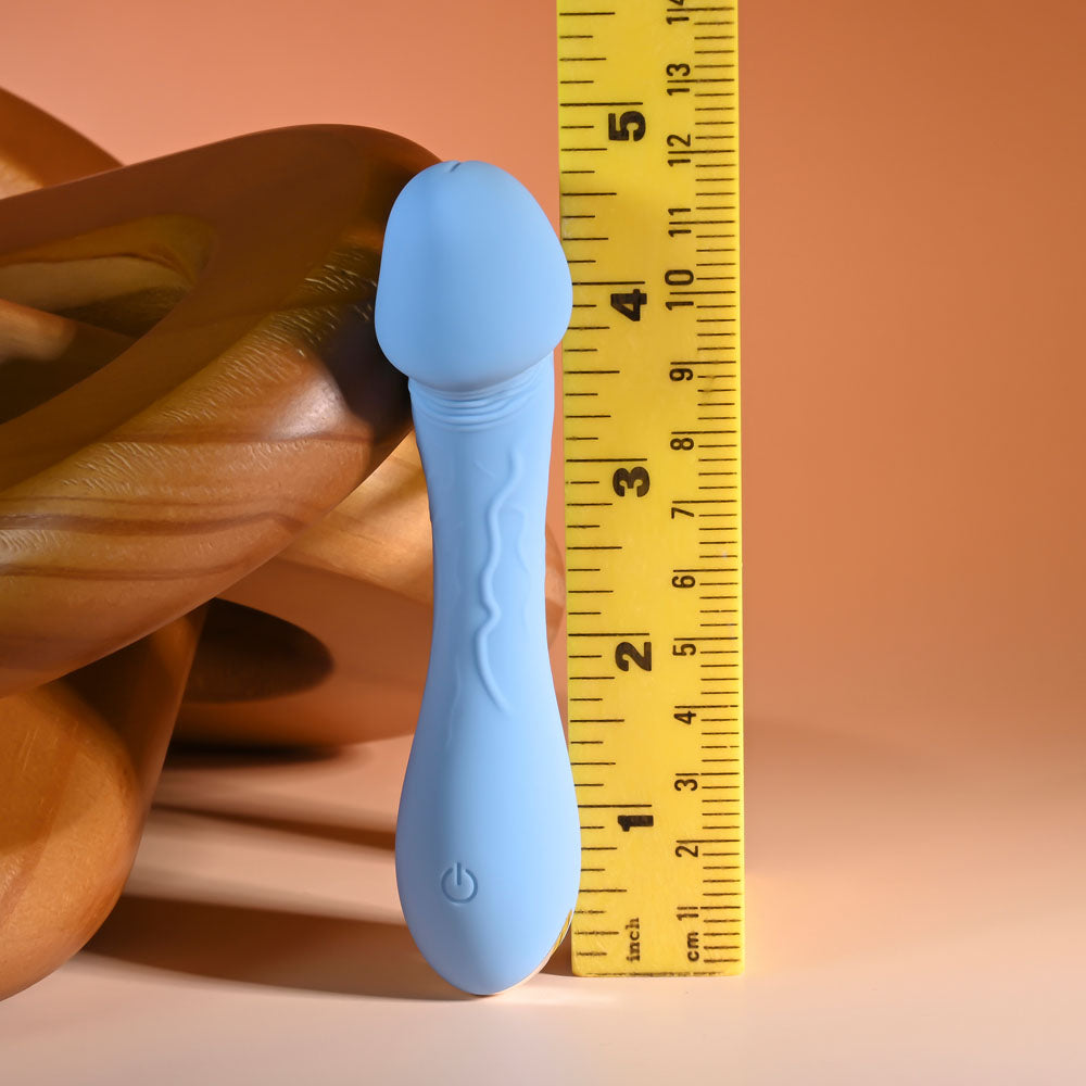 Selopa DAINTY DICK - Baby Blue 11.9 cm USB Rechargeable Mini Vibrator-SL-RS-6862-2