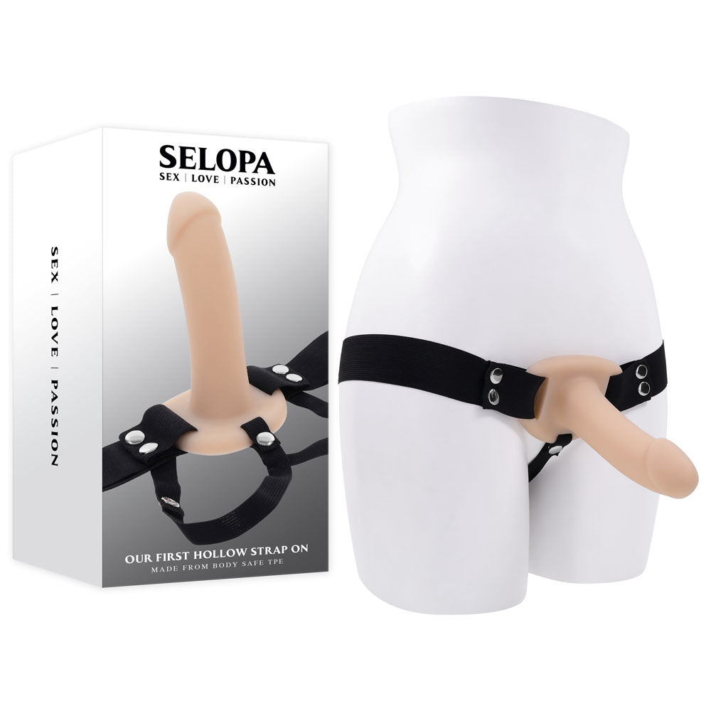 Selopa OUR FIRST HOLLOW STRAP ON LIGHT - Flesh 16.3 cm Hollow Strap-On-SL-SO-6244-2