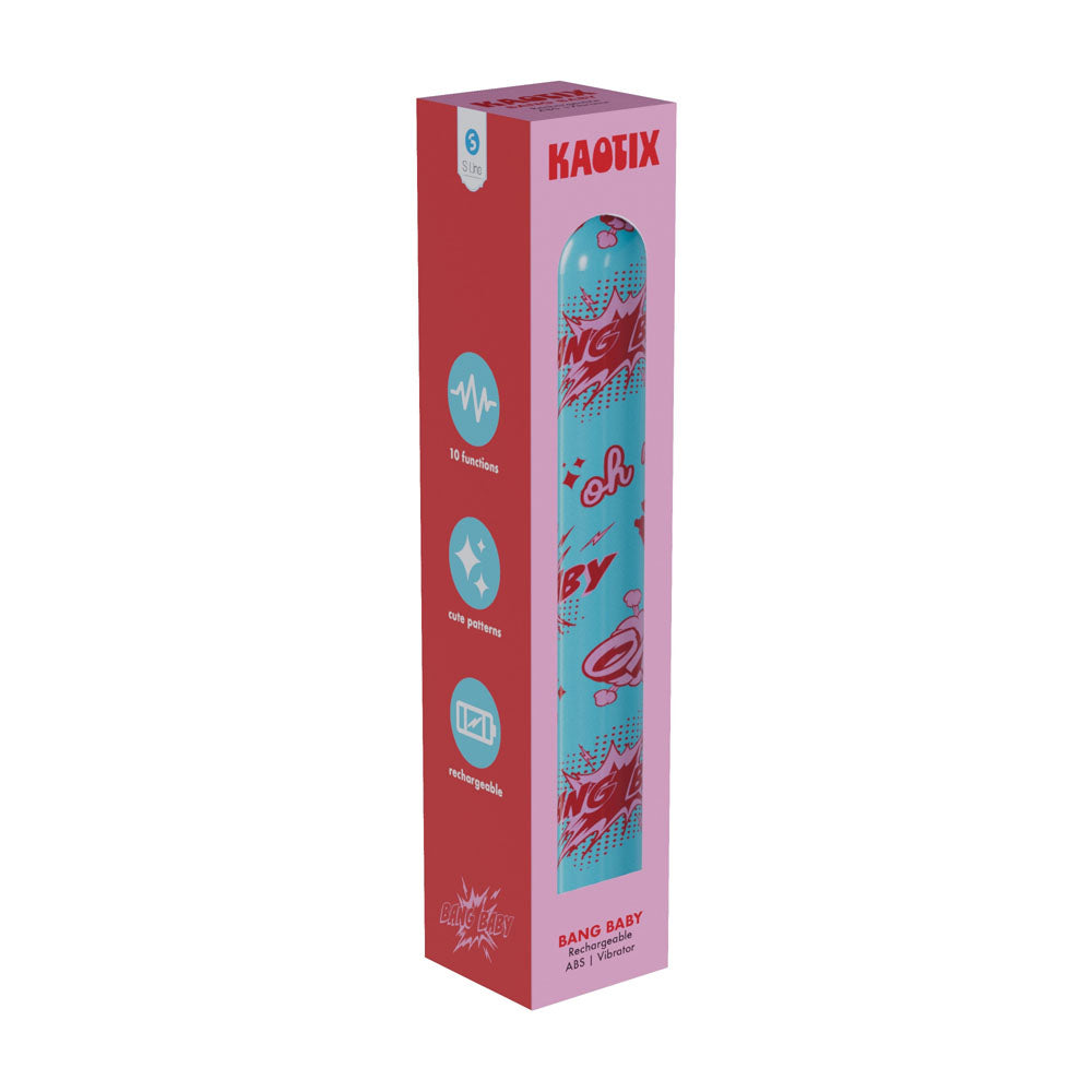 S-LINE Kaotix Bang Baby - Blue 17.8 cm USB Rechargeable Vibrator - SLI294BLU