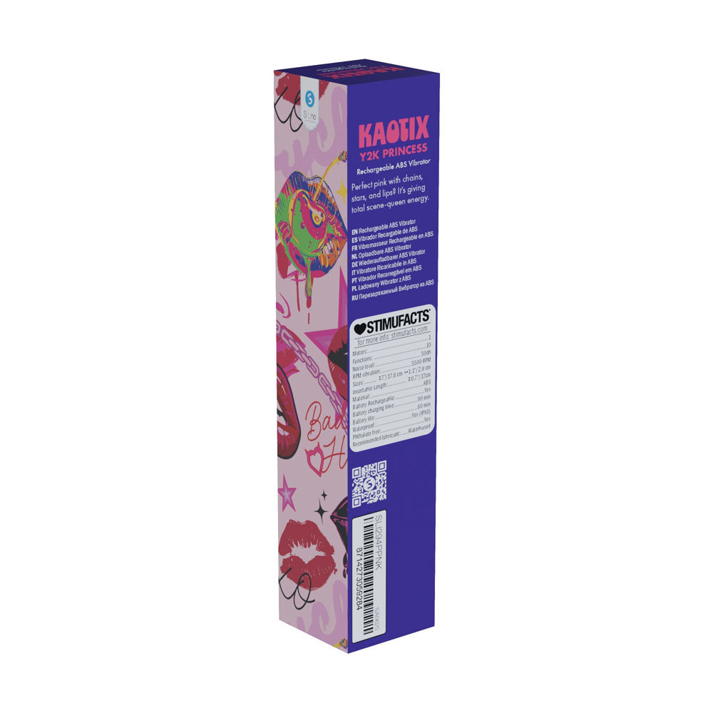 S-LINE Kaotix Y2K Princess - Powder Pink 17.8 cm USB Rechargeable Vibrator - SLI294PPNK