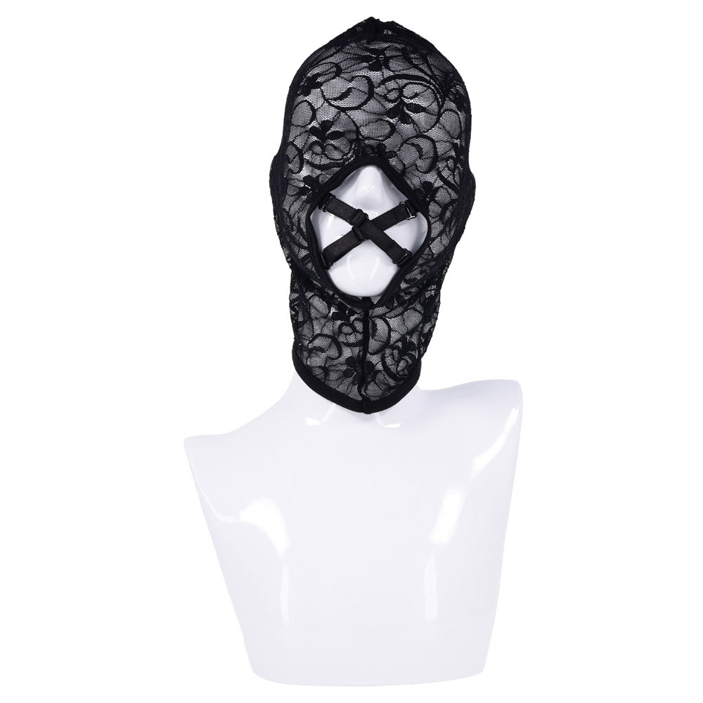 Sex & Mischief Lace Hush Hood - Black Hood-SS10101