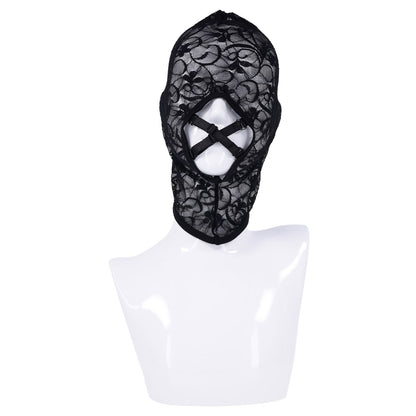Sex & Mischief Lace Hush Hood - Black Hood-SS10101