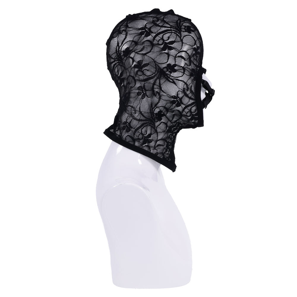 Sex & Mischief Lace Hush Hood - Black Hood-SS10101