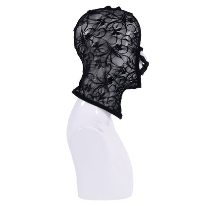 Sex & Mischief Lace Hush Hood - Black Hood-SS10101