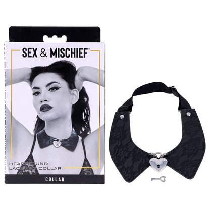 Sex & Mischief Heartbound Lace Day Collar - Black Submission Collar-SS10103