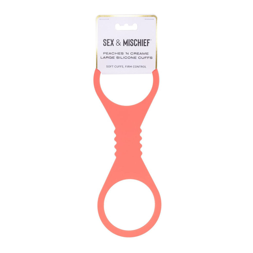 Sex & Mischief Peaches n CreaMe Large Silicone Cuffs - Peach Large Silicone Restraints-SS10202