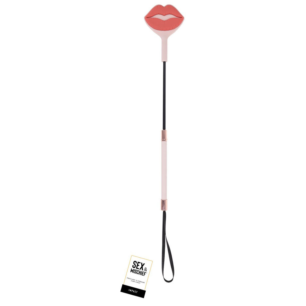 Sex & Mischief Peaches n CreaMe Kiss Crop - Peach Lip Tipped Crop Whip-SS10210