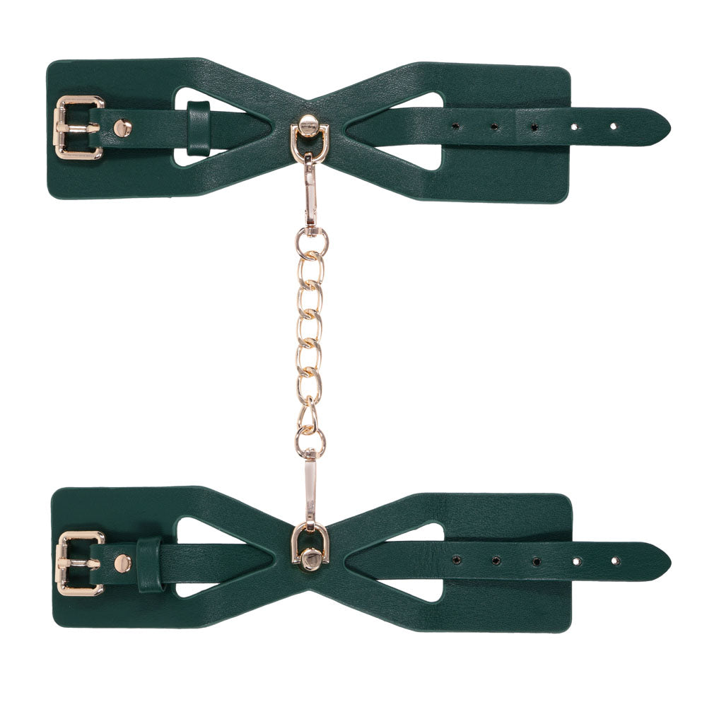 Sex & Mischief Indica Cutout Cuffs - Green/Gold Restraints-SS10215