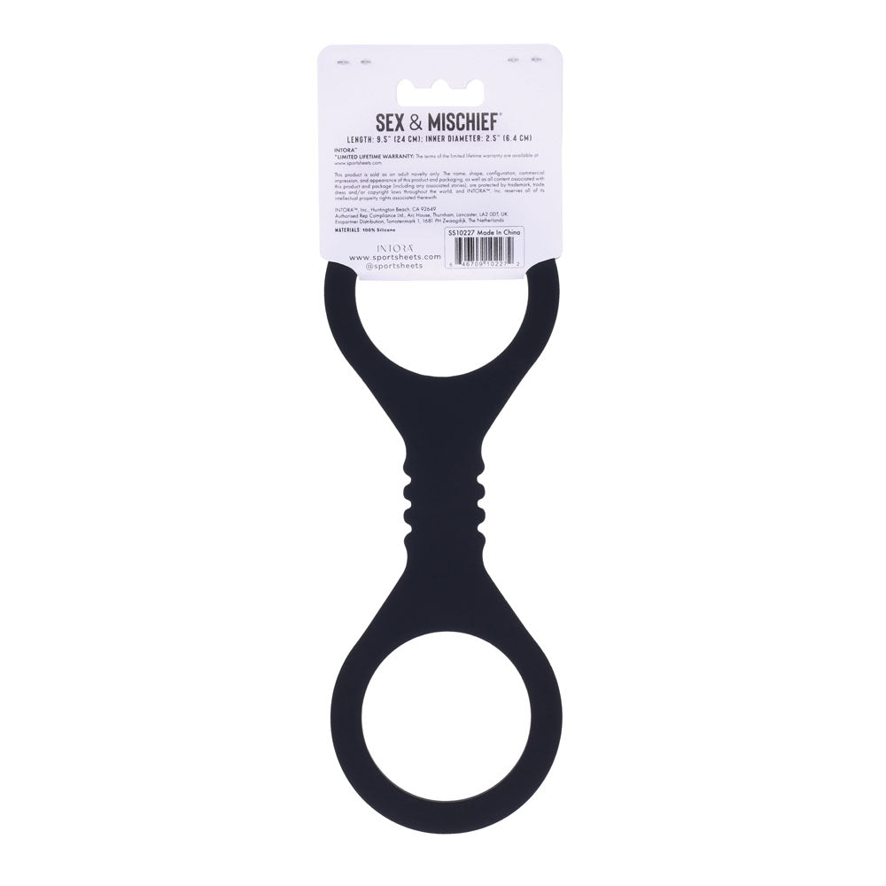 Sex & Mischief Shadow Small Silicone Cuffs - Black Small Restraints-SS10227