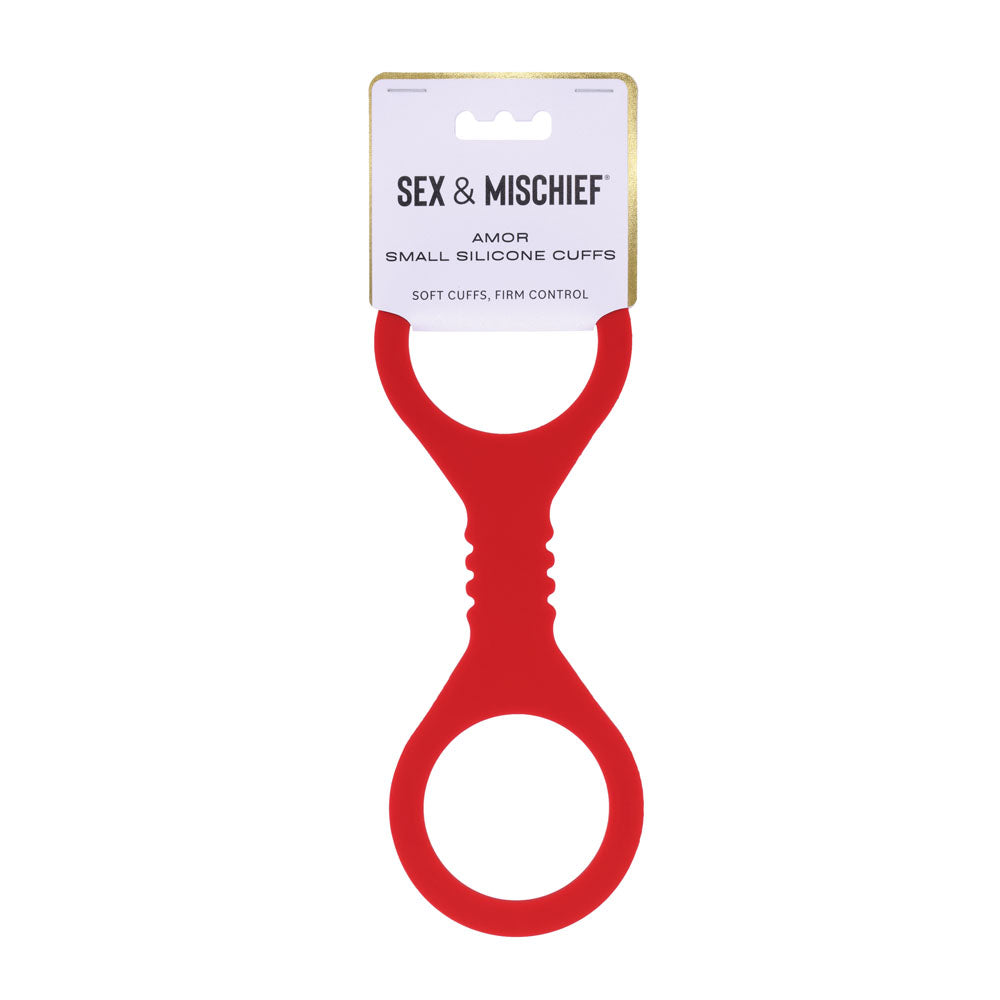 Sex & Mischief Amor Small Silicone Cuffs - Red Small Restraints-SS10229