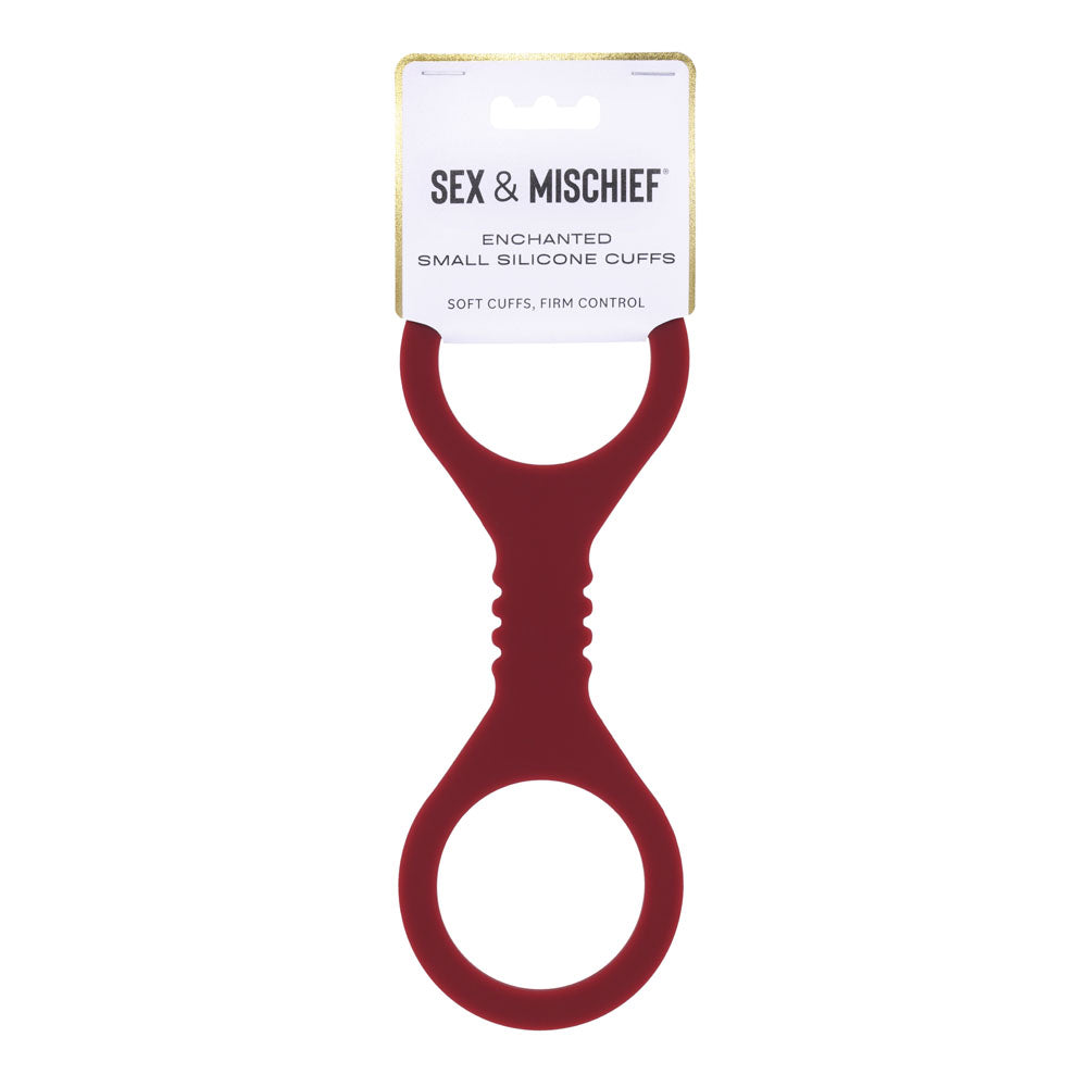 Sex & Mischief Enchanted Small Silicone Cuffs - Burgundy Small Restraints-SS10231