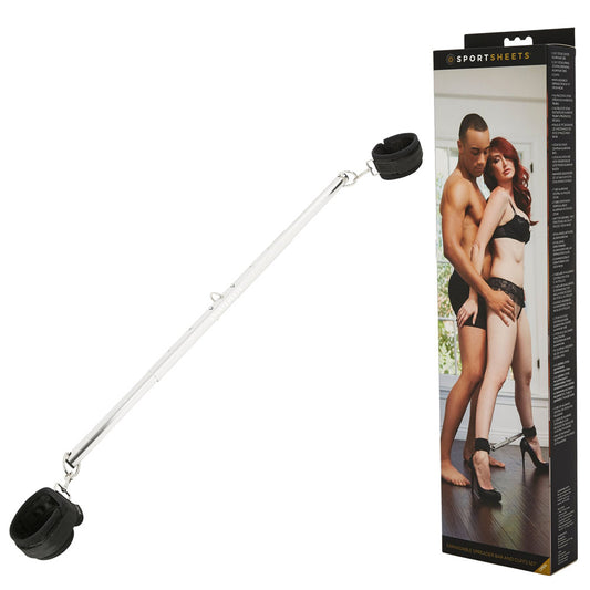 SPORTSHEETS Expandable Spreader Bar & Cuffs - Metal 74 cm Spreader Bar with Cuffs - SS32602
