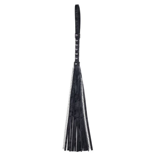 SPORTSHEETS Velvet Noir Chain Flogger - Black 43 cm Flogger Whip-SS37009