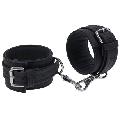SPORTSHEETS Signature Midnight Muse Ankle Cuffs - Black Adjustable Leg Restraints - SS68104