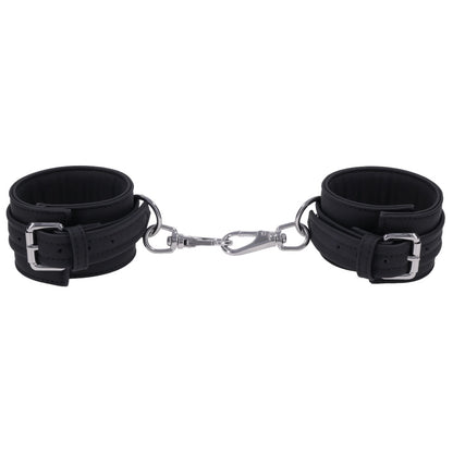 SPORTSHEETS Signature Midnight Muse Ankle Cuffs - Black Adjustable Leg Restraints - SS68104