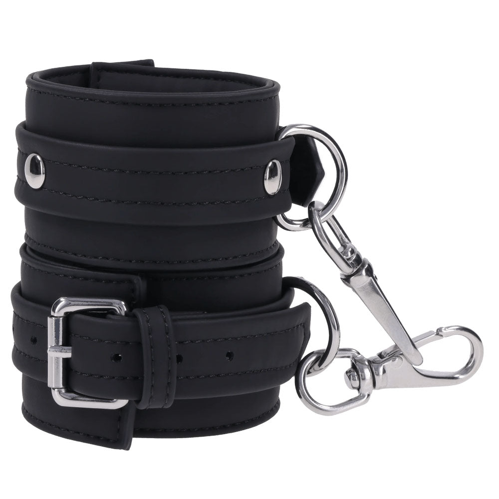 SPORTSHEETS Signature Midnight Muse Ankle Cuffs - Black Adjustable Leg Restraints - SS68104