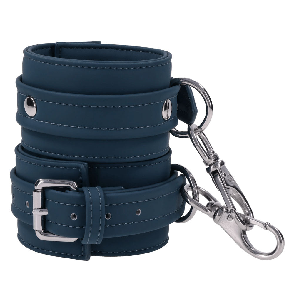 SPORTSHEETS Signature Twilight Tease Ankle Cuffs - Blue Adjustable Leg Restraints - SS68105