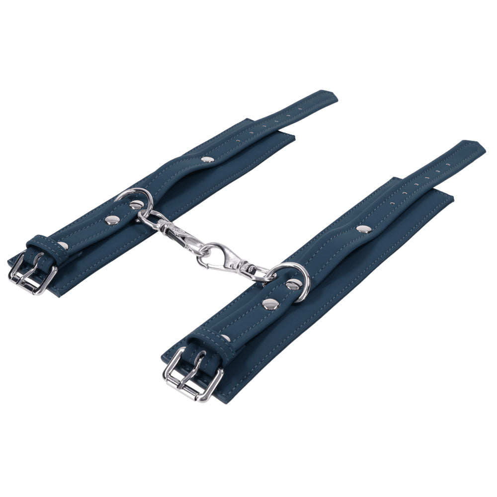 SPORTSHEETS Signature Twilight Tease Ankle Cuffs - Blue Adjustable Leg Restraints - SS68105