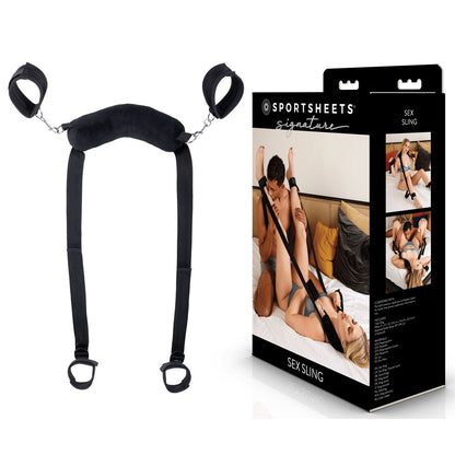 SPORTSHEETS Signature Sex Sling - Black Adjustable Positioning Aid - SS68114