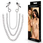 SPORTSHEETS Signature exCHAINgeable Nipple Jewelry - Silver Nipple Clamps with Chain - SS68119
