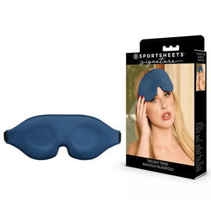 SPORTSHEETS Signature Twilight Tease Blackout Blindfold - Blue Eye Mask - SS68126