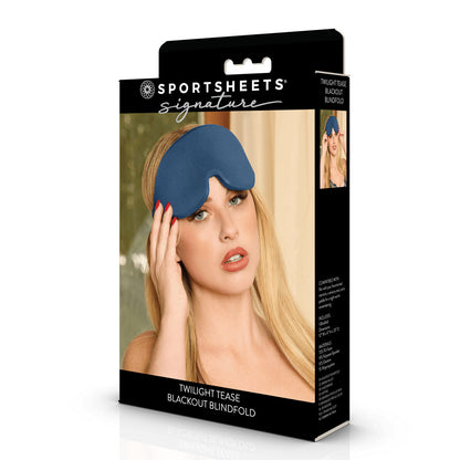 SPORTSHEETS Signature Twilight Tease Blackout Blindfold - Blue Eye Mask - SS68126