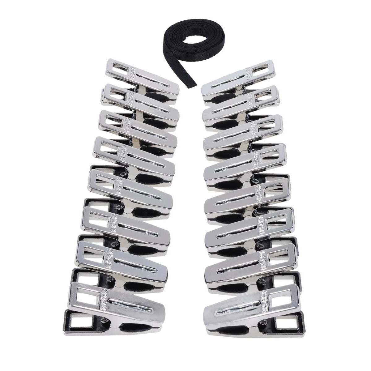 EDGE Body Zipper Clothes Pins - Chrome Chrome Pins - Set of 16 - SS98033