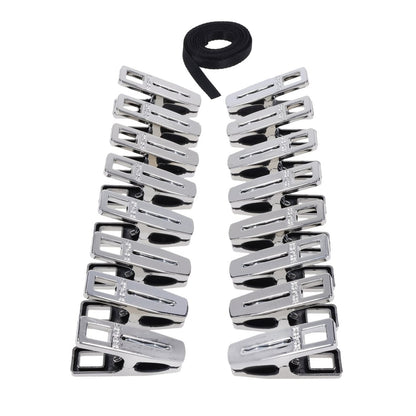 EDGE Body Zipper Clothes Pins - Chrome Chrome Pins - Set of 16 - SS98033