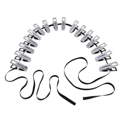 EDGE Body Zipper Clothes Pins - Chrome Chrome Pins - Set of 16 - SS98033
