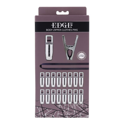 EDGE Body Zipper Clothes Pins - Chrome Chrome Pins - Set of 16 - SS98033