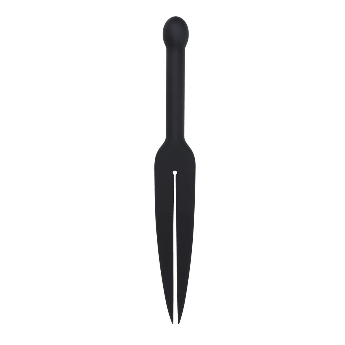 EDGE Silicone Tawse - Black Silicone Tawse Whip with Insertable Handle - SS98057