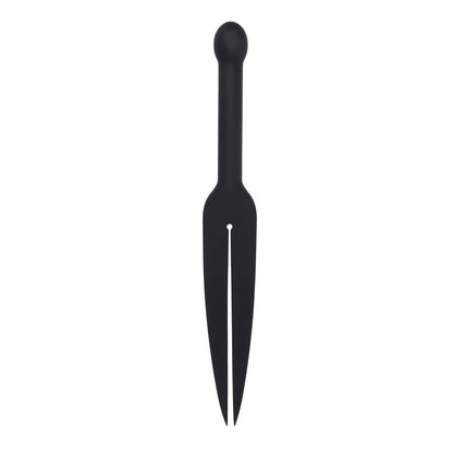 EDGE Silicone Tawse - Black Silicone Tawse Whip with Insertable Handle - SS98057