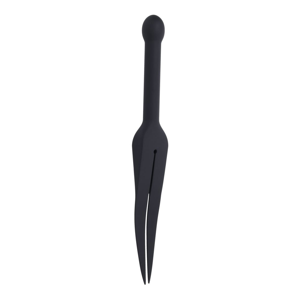 EDGE Silicone Tawse - Black Silicone Tawse Whip with Insertable Handle - SS98057