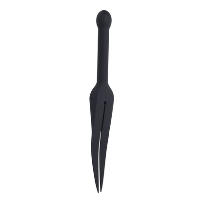 EDGE Silicone Tawse - Black Silicone Tawse Whip with Insertable Handle - SS98057