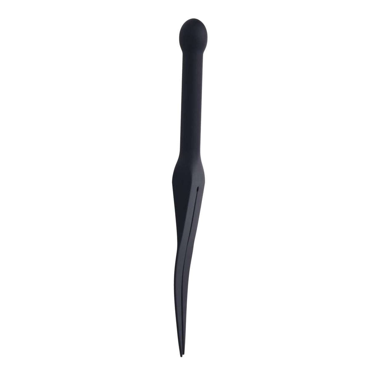 EDGE Silicone Tawse - Black Silicone Tawse Whip with Insertable Handle - SS98057