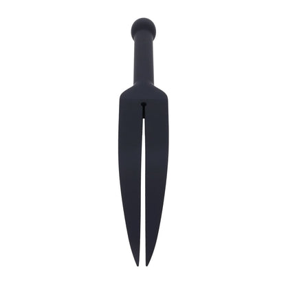 EDGE Silicone Tawse - Black Silicone Tawse Whip with Insertable Handle - SS98057
