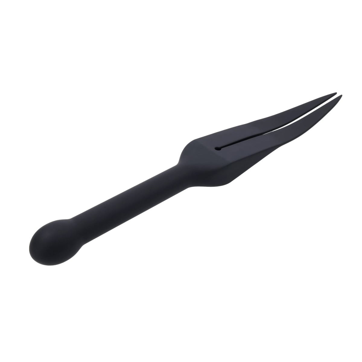 EDGE Silicone Tawse - Black Silicone Tawse Whip with Insertable Handle - SS98057