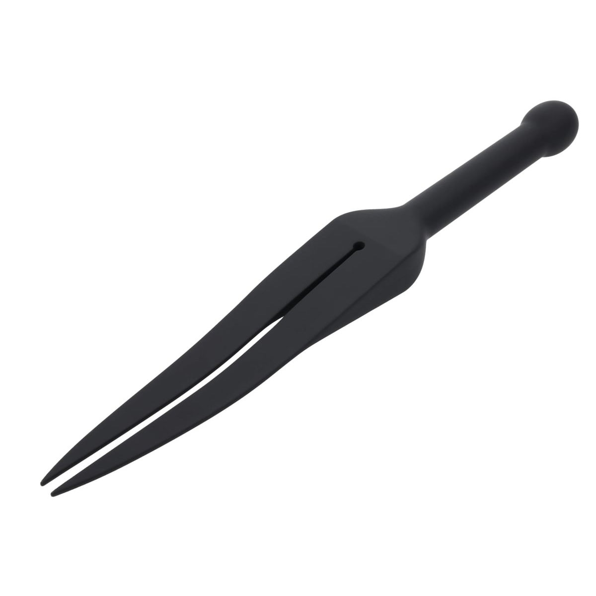 EDGE Silicone Tawse - Black Silicone Tawse Whip with Insertable Handle - SS98057