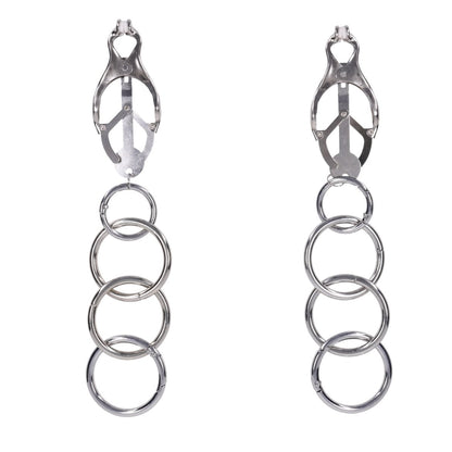 EDGE Tuggable Clover Clamps - Metal Nipple Restraints - SS98064