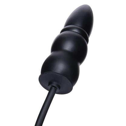 Size Up 5.5 Inch Ripple Inflatable Butt Plug - Black 15.2 cm Inflatable Butt Plug-SU108