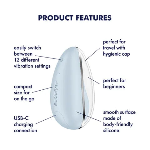 Satisfyer Drop To Go - Blue USB Rechargeable Clitoral Stimulator