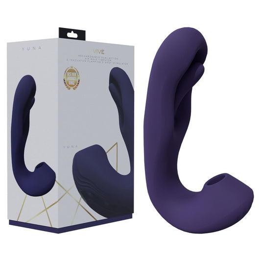 VIVE Yuna - Purple USB Rechargeable Flapping Vibrator with Air Pulsation