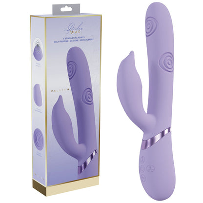 VIVE Pallina - Purple - Purple 25 cm USB Rechargeable Tapping Rabbit Vibrator-VIVE065LAV