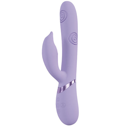 VIVE Pallina - Purple - Purple 25 cm USB Rechargeable Tapping Rabbit Vibrator-VIVE065LAV