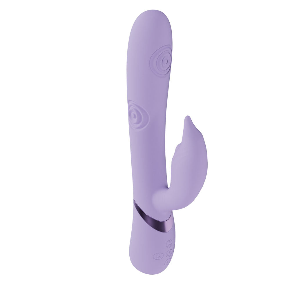 VIVE Pallina - Purple - Purple 25 cm USB Rechargeable Tapping Rabbit Vibrator-VIVE065LAV