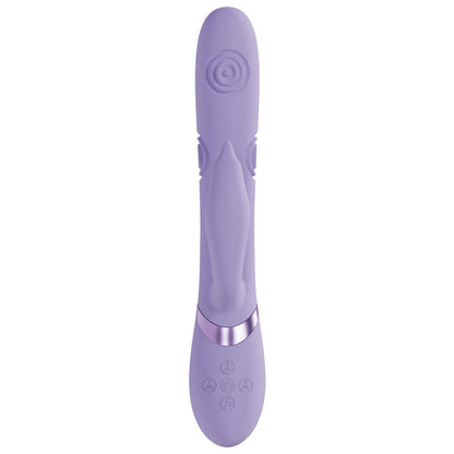 VIVE Pallina - Purple - Purple 25 cm USB Rechargeable Tapping Rabbit Vibrator-VIVE065LAV