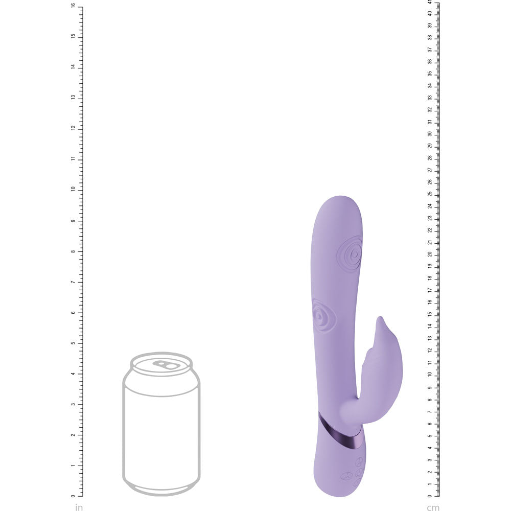 VIVE Pallina - Purple - Purple 25 cm USB Rechargeable Tapping Rabbit Vibrator-VIVE065LAV