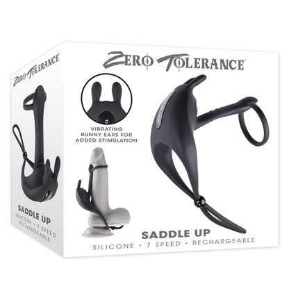 Zero Tolerance SADDLE UP - Black USB Rechargeable Vibrating Cock & Ball Rings-ZE-RS-3694-2